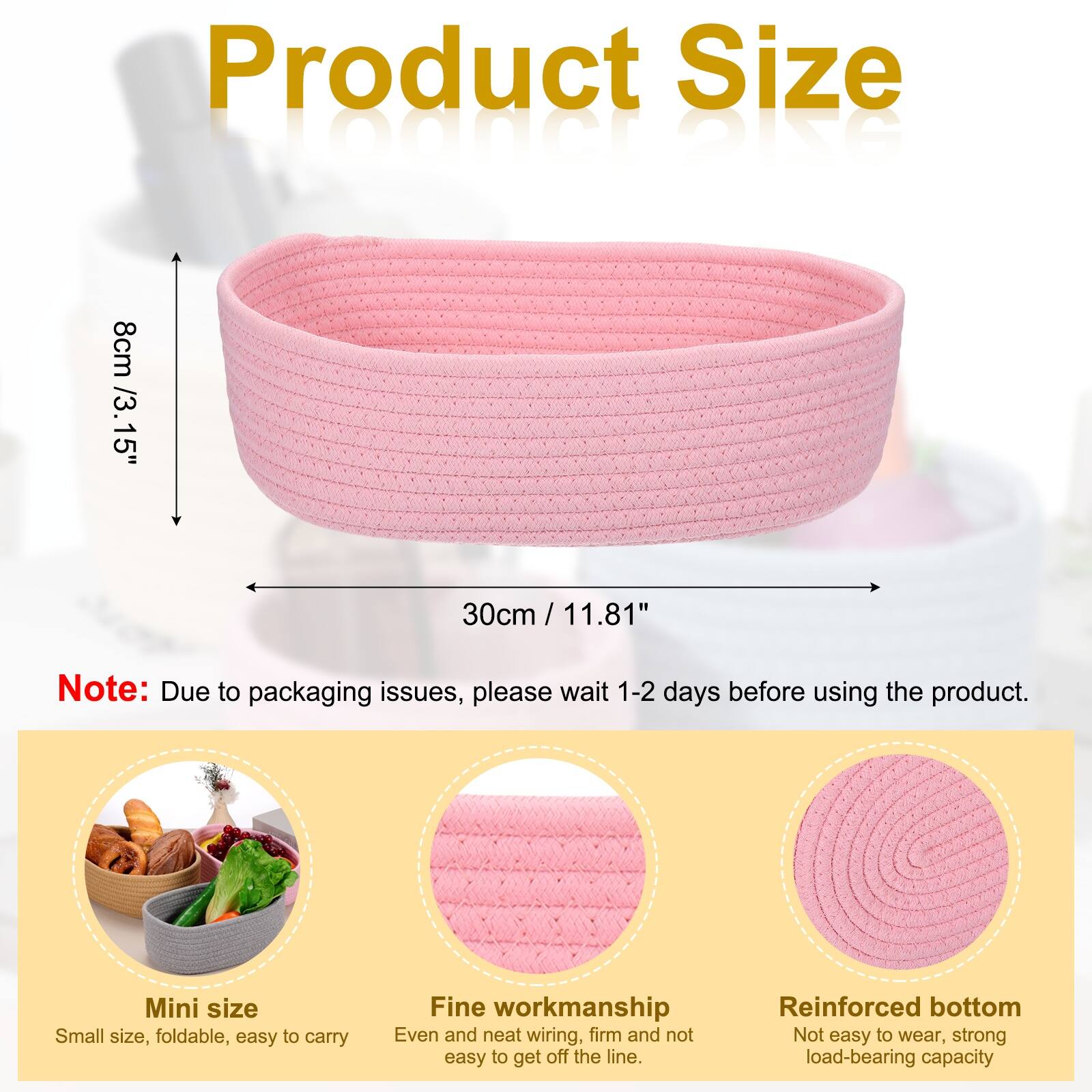 Product Size: 8cm / 3.15" x 30cm / 11.81"

Note: Due to packaging issues, please wait 1-2 days before using the product.

Mini size: Small size, foldable, easy to carry

Fine workmanship: Even and neat wiring, firm and not easy to get off the line

Reinforced bottom: Not easy to wear, strong load-bearing capacity