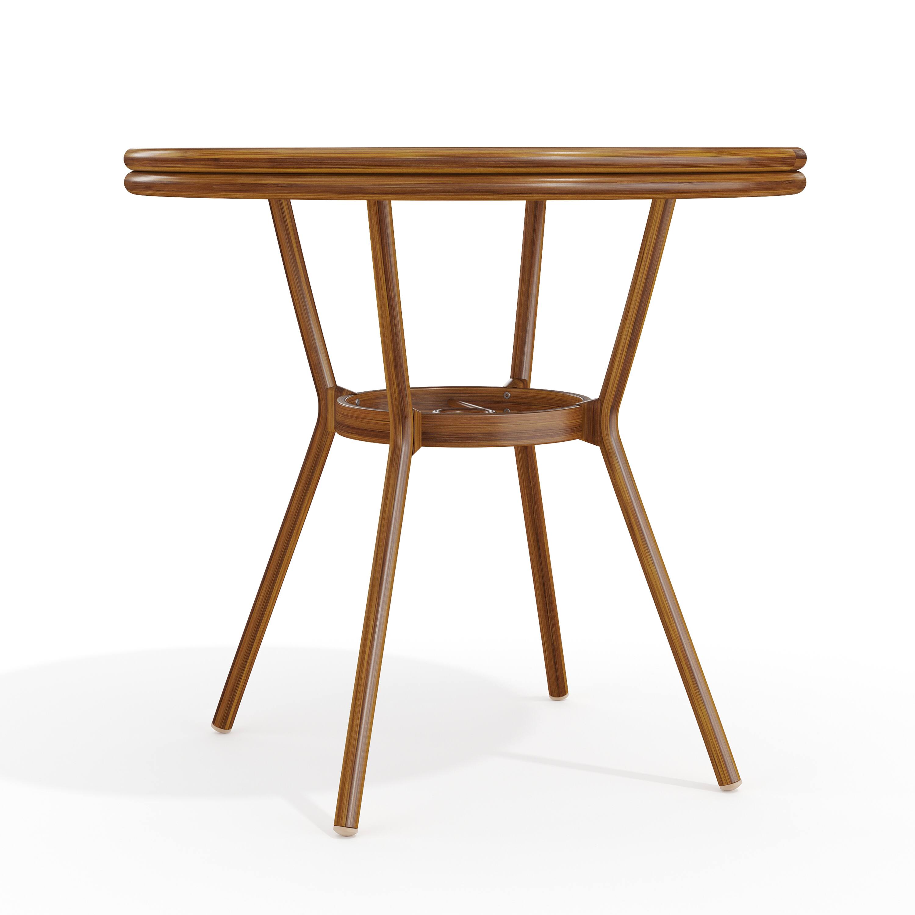 Alt View 8. Martha Stewart - Lily Pond 31" Round All-Weather Patio Bistro Dining Table - Navy & White/Natural Frame.