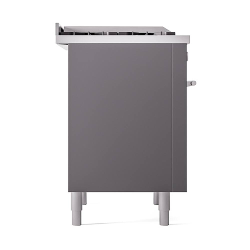 Alt View 6. ILVE - ILVE Professional Plus II Series 36 in. Dual Fuel Range with 6 Sealed Burners + Griddle (Liquid Propane, Satin Trim) - Graphite Matte.