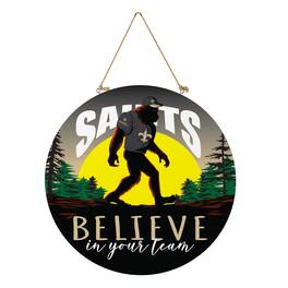 Evergreen Enterprises - New Orleans Saints 18" Bigfoot "Believe in Yourself" Team Logo Wood Round Door Sign - Multicolor