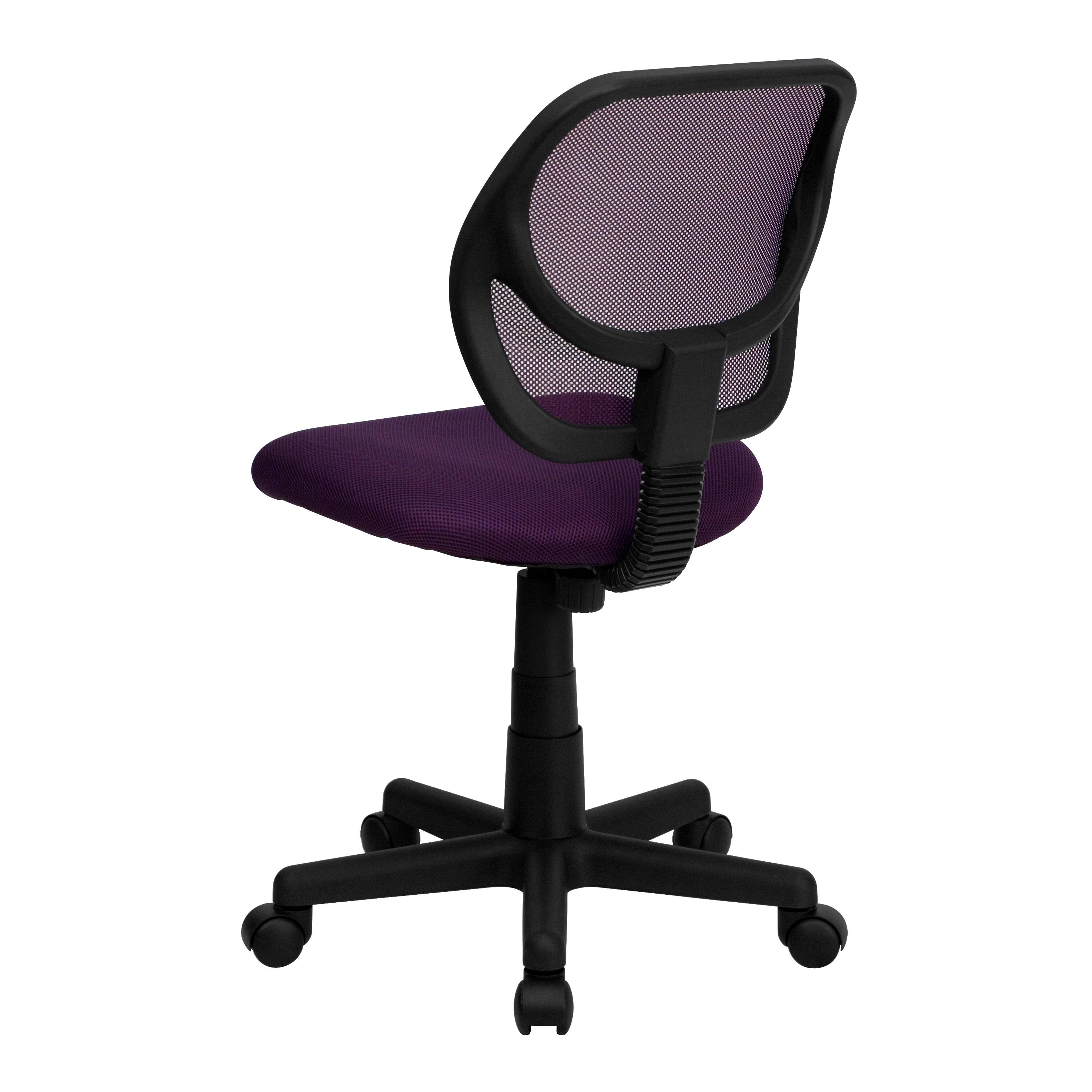 Alt View 5. Emma + Oliver - Mid-Back Mesh Swivel Task Office Chair with Curved Square Back - Purple.
