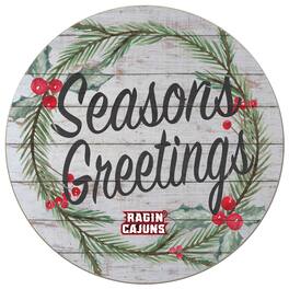 Jardine - Louisiana Ragin' Cajuns 20'' x 20'' Season's Greetings Circle - White