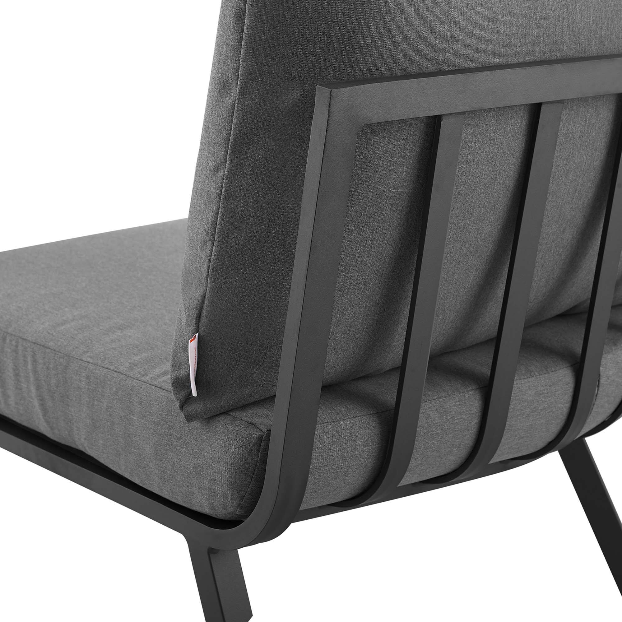 Alt View 3. Modway - Riverside Outdoor Patio Aluminum Corner Chair by Modway - Gray Charcoal.