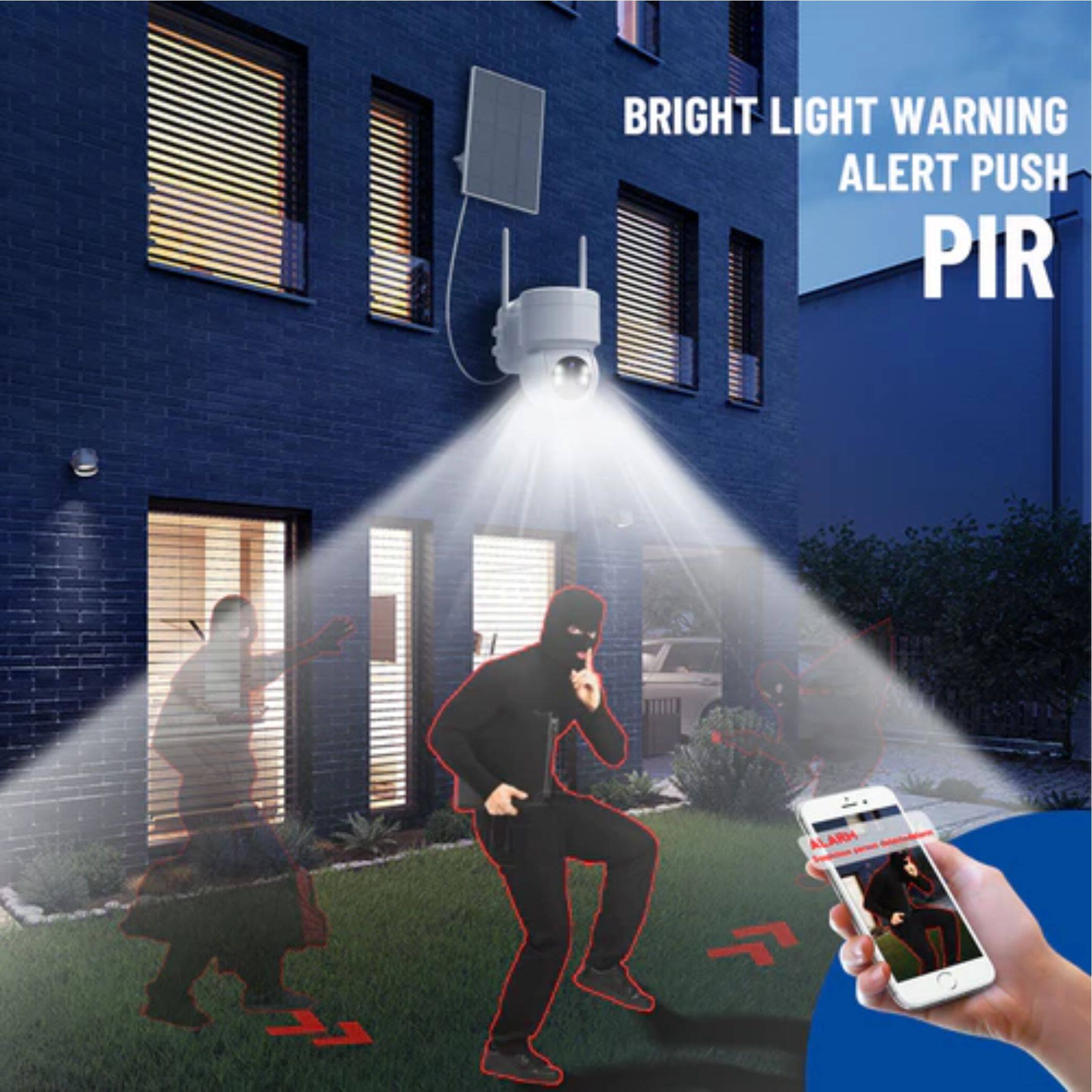 BRIGHT LIGHT WARNING  
ALERT PUSH  
PIR