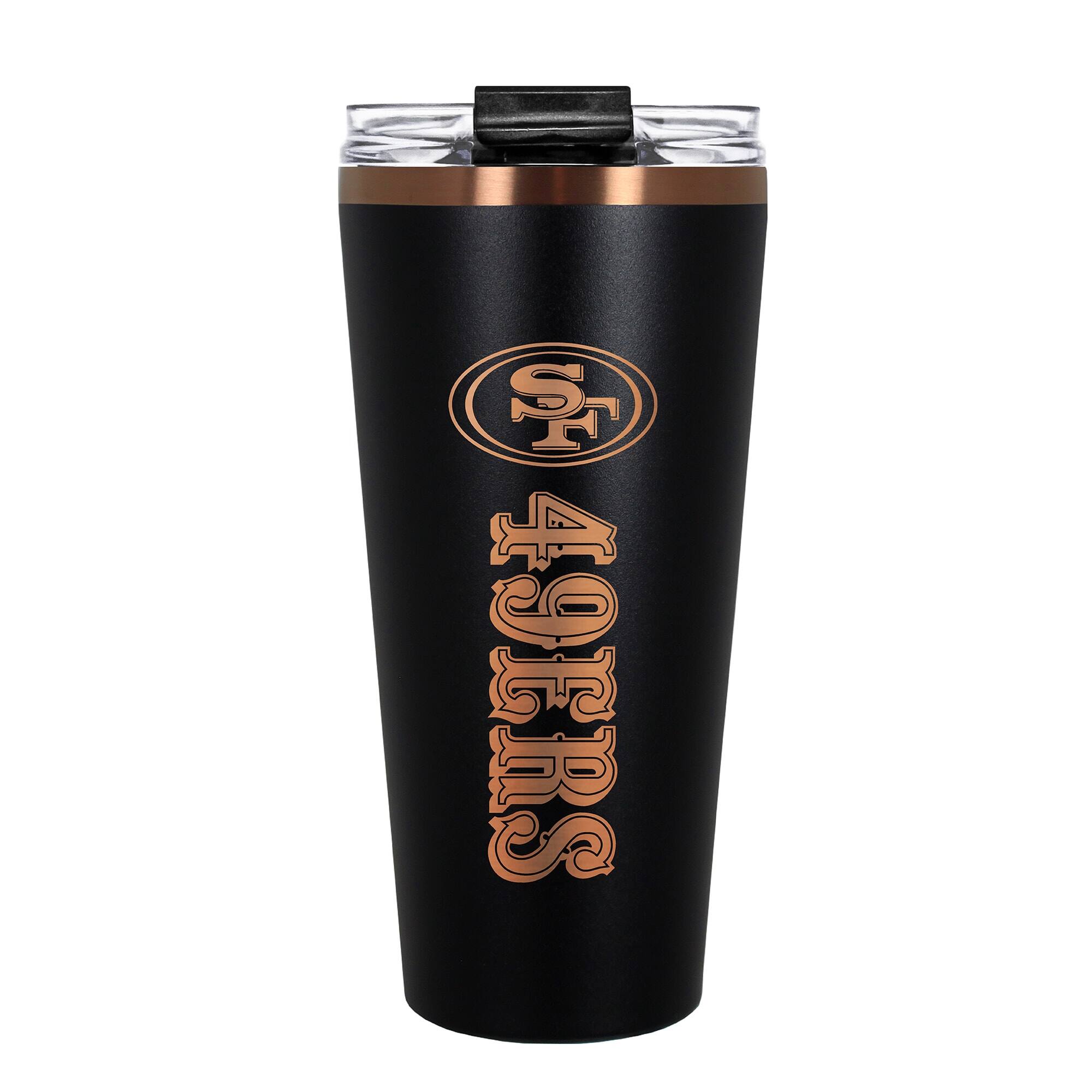 Front. Great American Products - San Francisco 49ers 30oz. Big Slim Tumbler - Black.