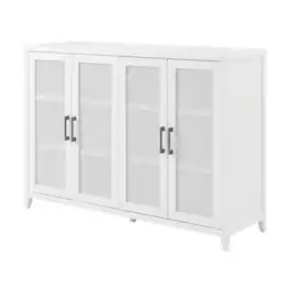 Crosley Furniture - Milo 2-Piece Media Sideboard Cabinet Set - 2 Storage Pantries - White