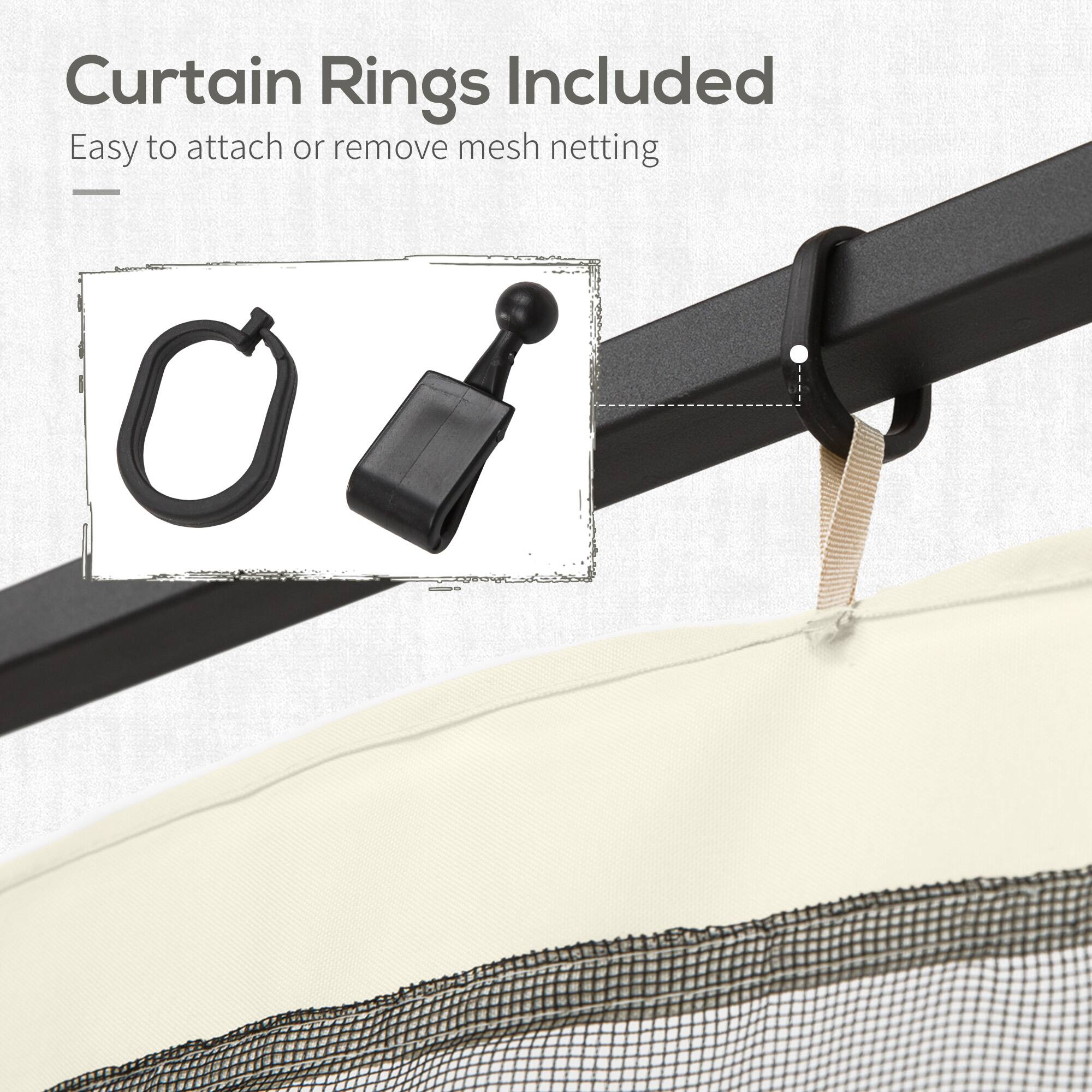 Curtain Rings Included
Easy to attach or remove mesh netting