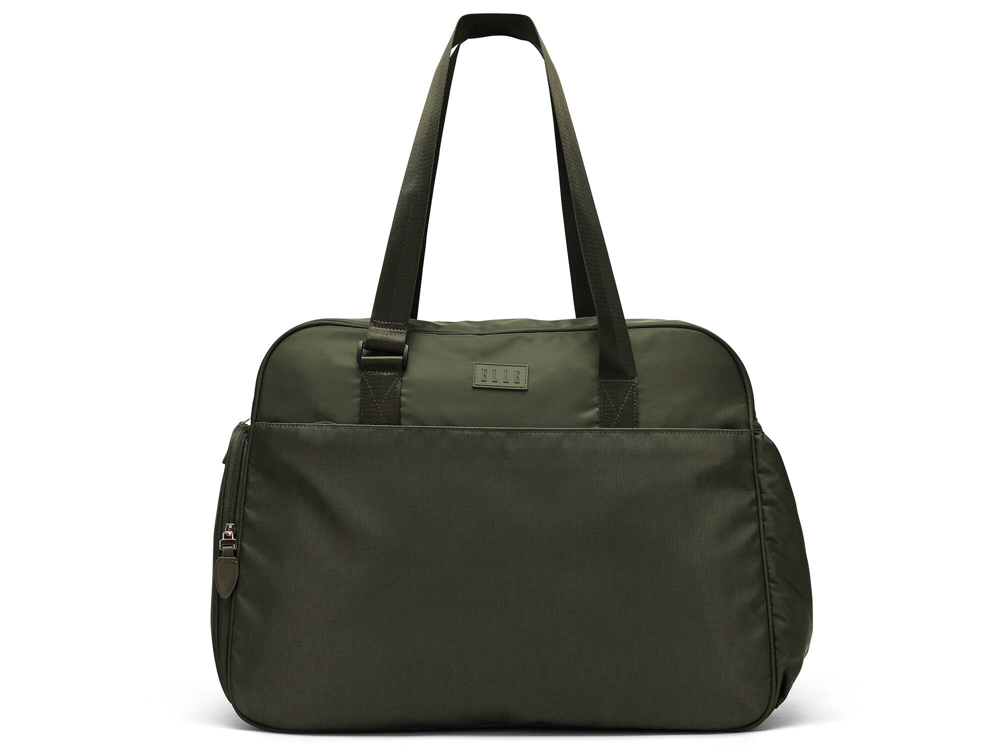 Alt View 5. Elle - ELLE Wayfarer 40L Monogram Weekender Duffel Bag | Olive Green - Olive Green.