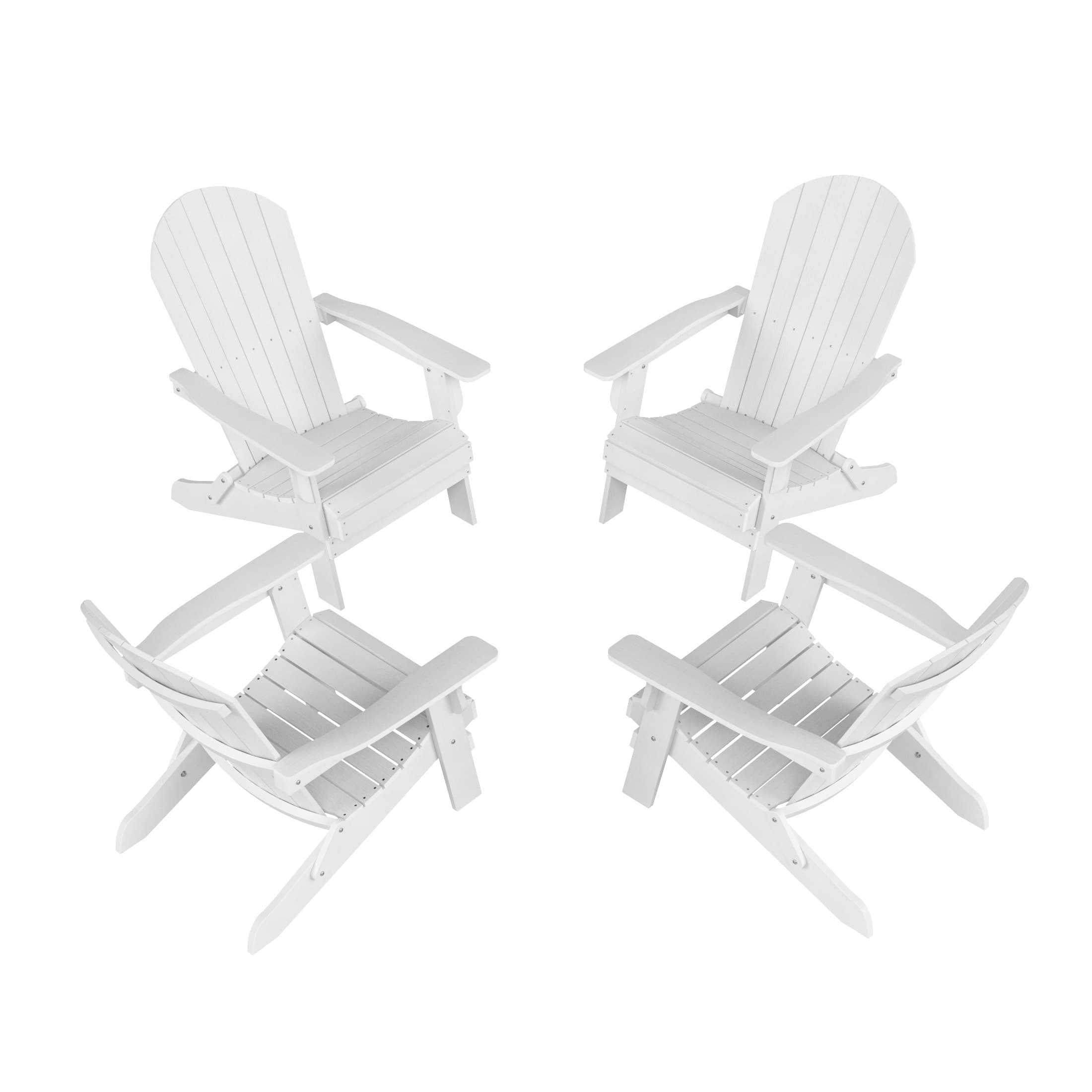 WestinTrends - Tuscany Outdoor Folding Adirondack Seashell Chair (Set of 4) - White price history on PriceWatchPro