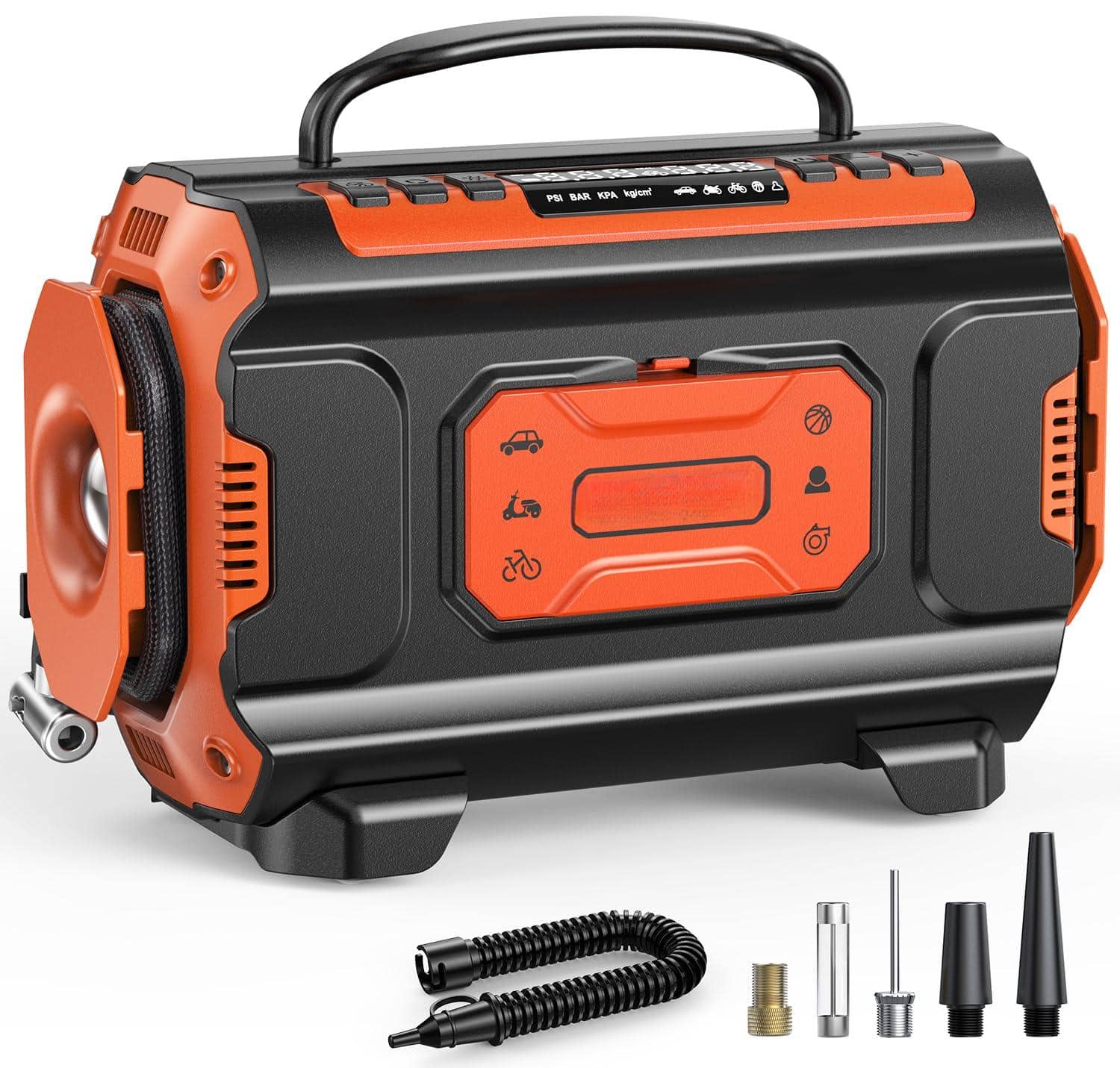 JETRANSPORT - Tire Inflator Portable Air Compressor 12v Dc 110v Ac Car Pump Mattress With Inflation & Deflation Mode Dual - Default