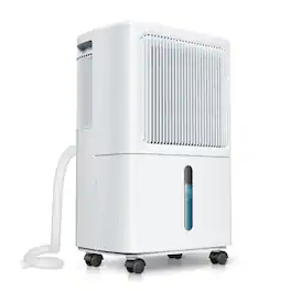 SUMMIT LIVING - 31 Pints Dehumidifier for Basement and Bedroom, 0.48 Gal Water Tank, Auto Defrost & Drain, 2500 Sq. Ft - White
