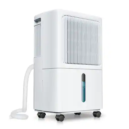 Front. SUMMIT LIVING - 31 Pints Dehumidifier for Basement and Bedroom, 0.48 Gal Water Tank, Auto Defrost & Drain, 2500 Sq. Ft - White.