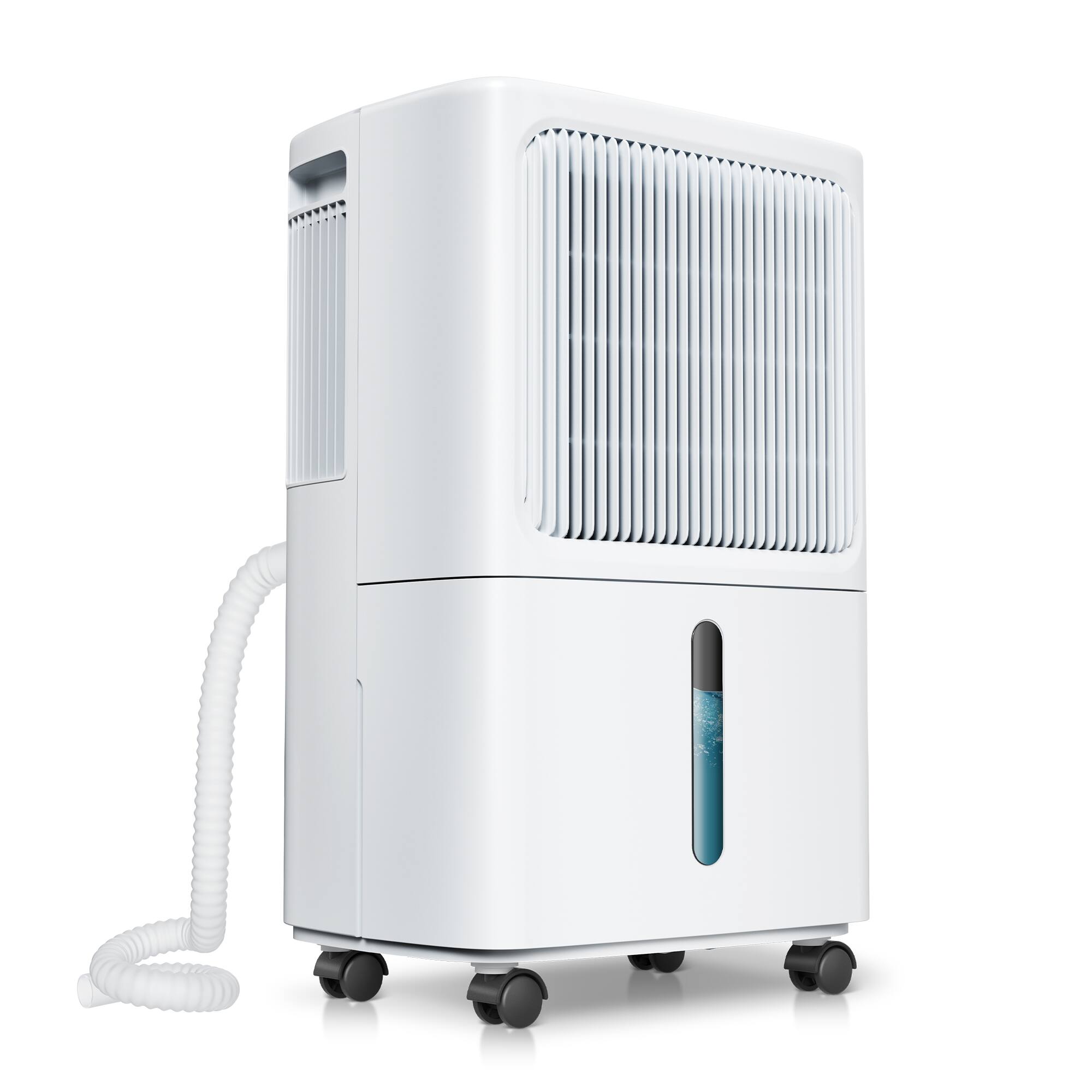 Front. SUMMIT LIVING - 31 Pints Dehumidifier for Basement and Bedroom, 0.48 Gal Water Tank, Auto Defrost & Drain, 2500 Sq. Ft - White.