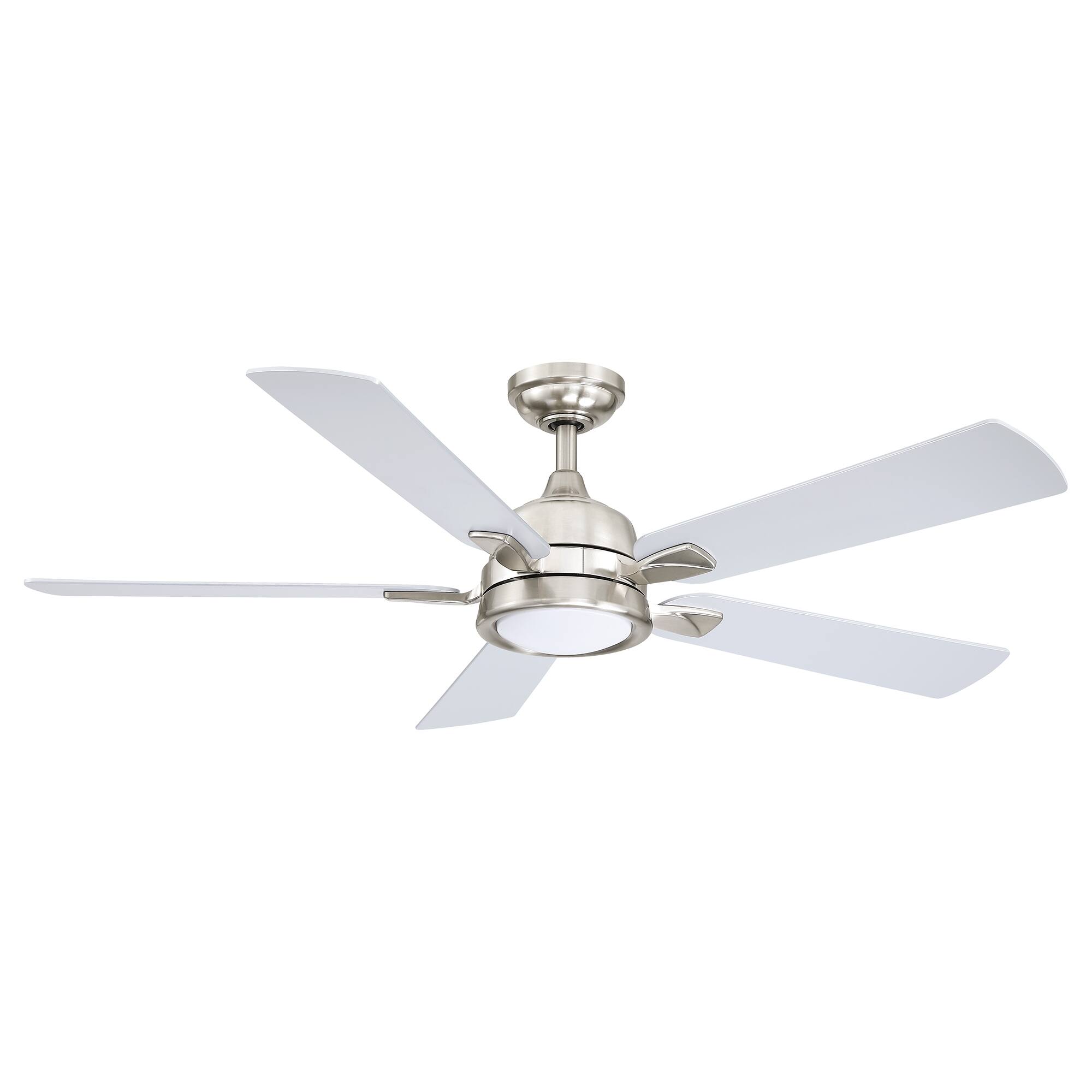 Alt View 4. Parrot Uncle - 52 in. Integrated LED Brushed Nickel Reversible Blades Ceiling Fan with Light and Remote - Brushed Nickel.