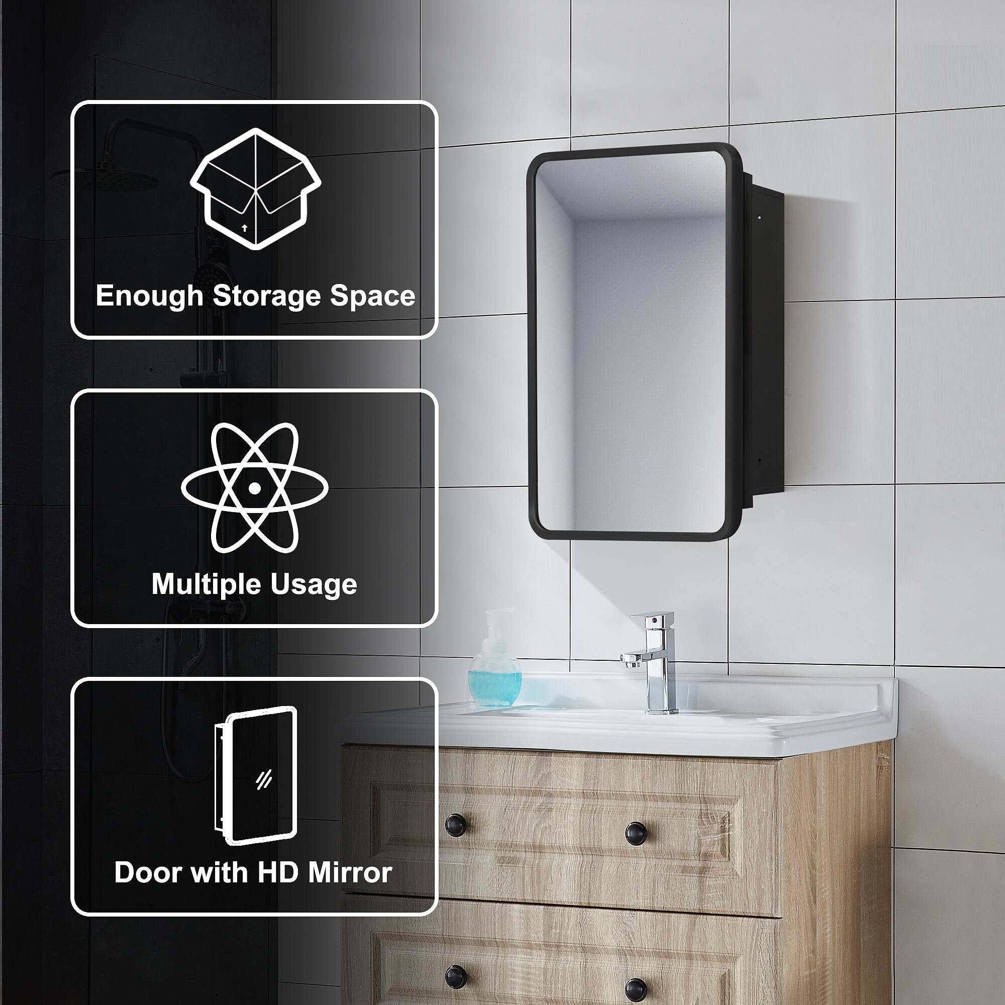 Enough Storage Space  
Multiple Usage  
Door with HD Mirror