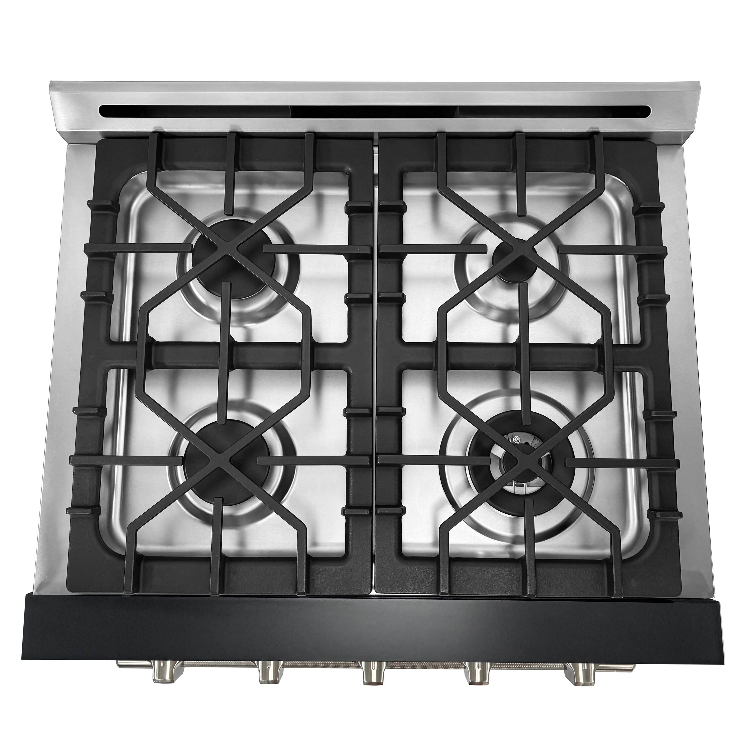 Left. Unique Appliances - Off-Grid 30 in. Wide 4 Burner 5.1 Cu. Ft. Freestanding LP Gas Range with Waist-High Broiler and Manual Clean - Black.