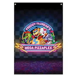 Fanattik - Five Nights At Freddy's Mega Pizzaplex Fabric Wall Banner | 33.5 x 49.5 Inches - Multi-Colored