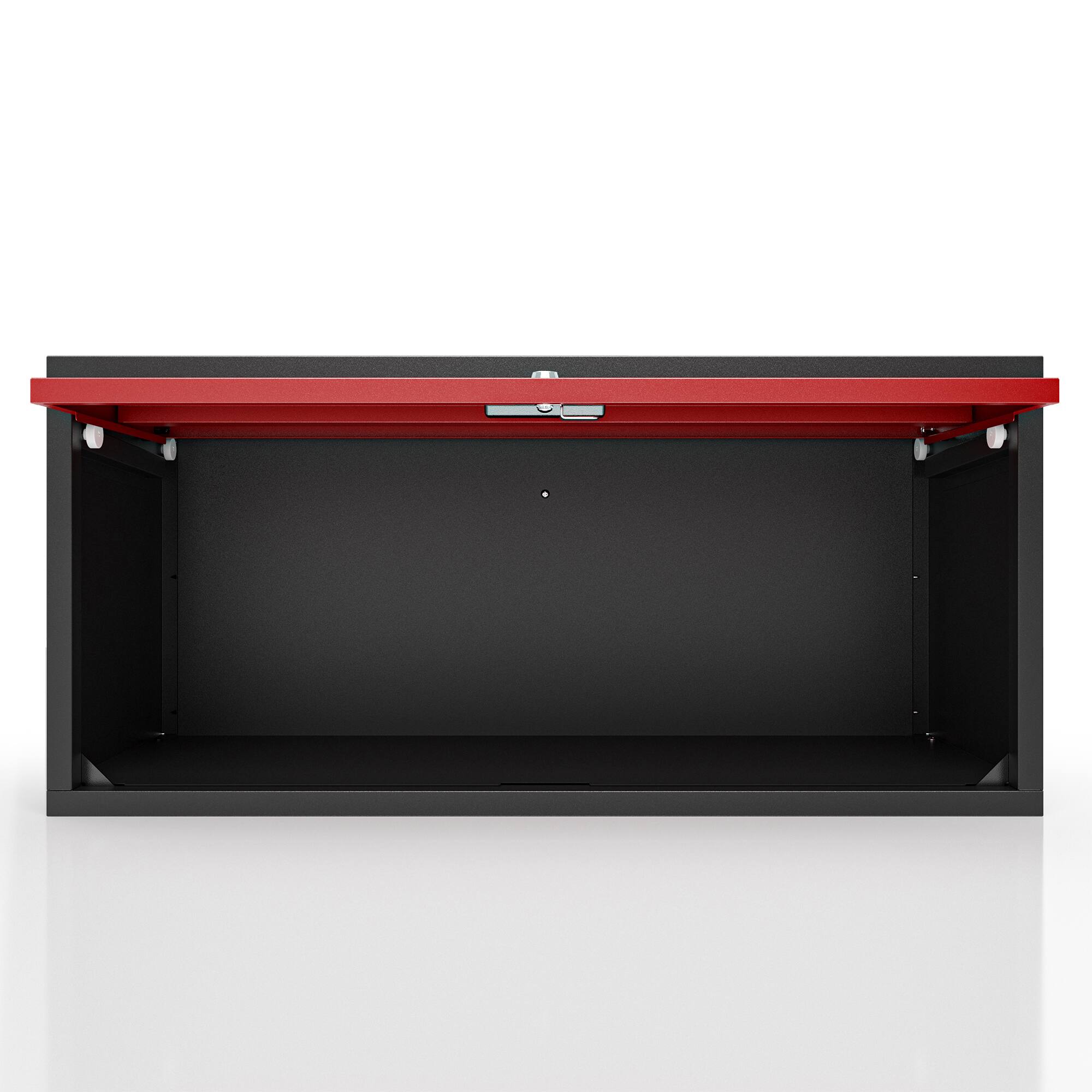 Alt View 8. TinyHomie - TinyHomie Wall-mounted Metal Garage Cabinet with Doors, Floating Tool Cabinet for Kitchen, Basement, Warehouse in Red - Red+Black.