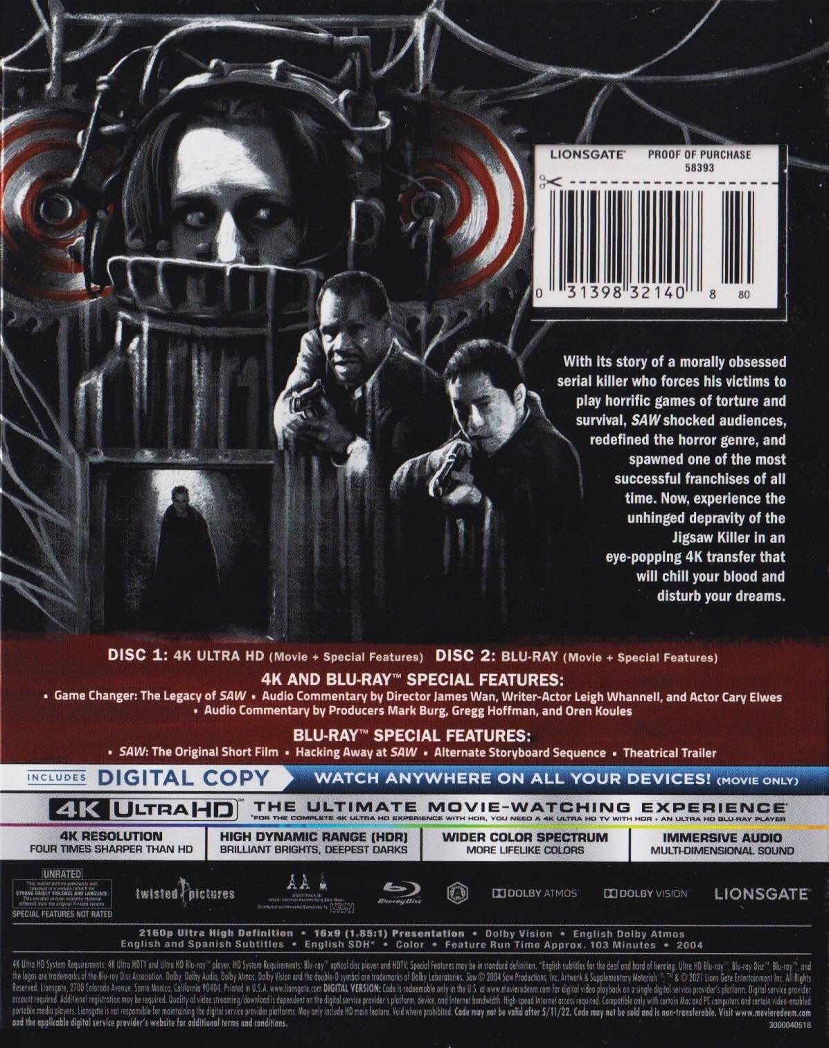 Alt View 1. Saw   - 4K Blu-Ray.