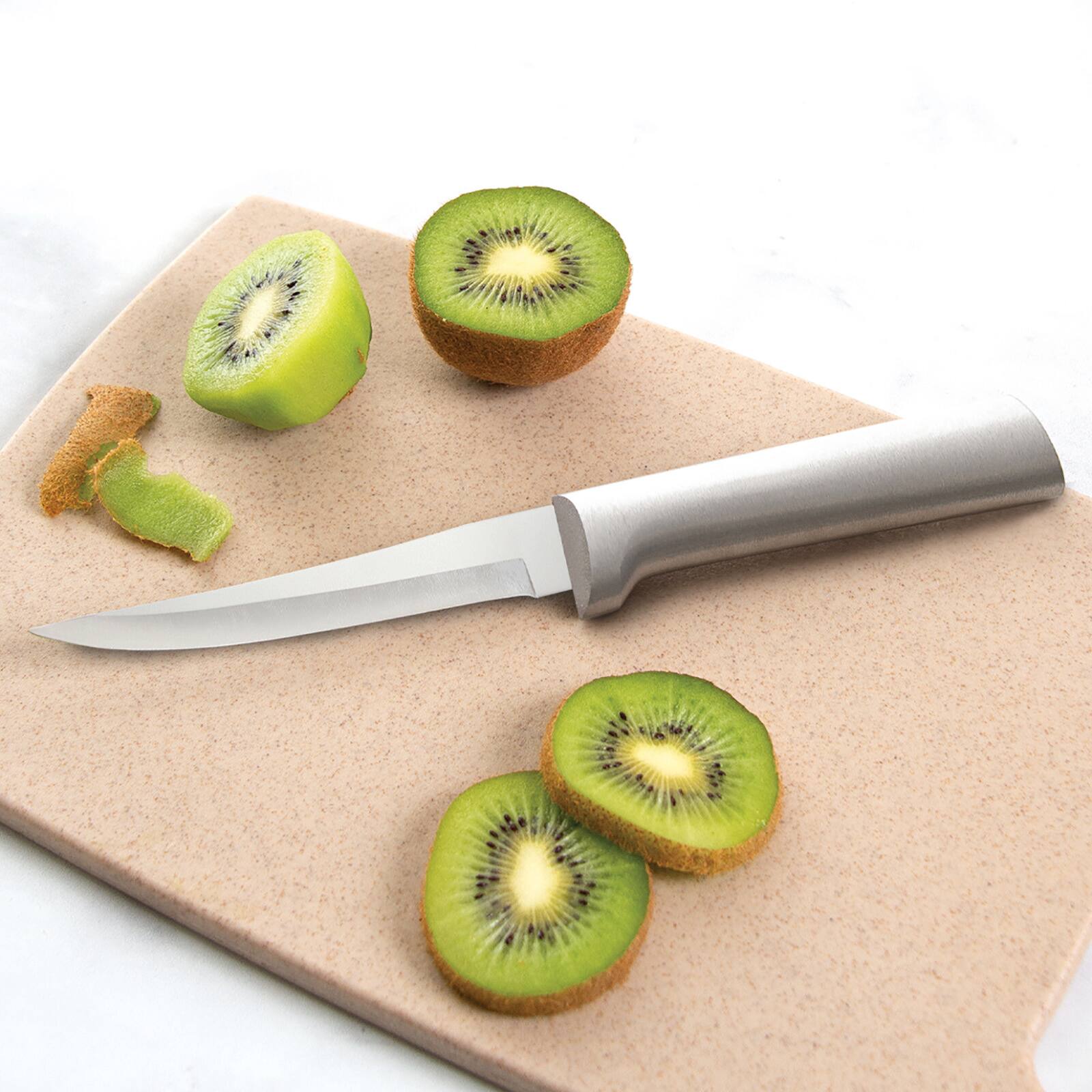Alt View 4. Rada - 2 Piece Paring Knife Set with Sharpener and Gift Box, Silver Handles - Silver.