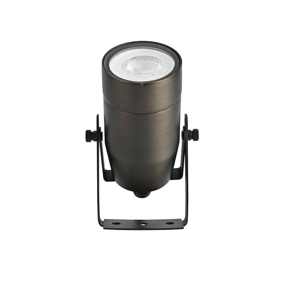 Angle. Elitco Lighting - Outdoor 12V Cast Brass Spot Light, 2 inch Wide x 4.5 inch High - Dark Bronze.