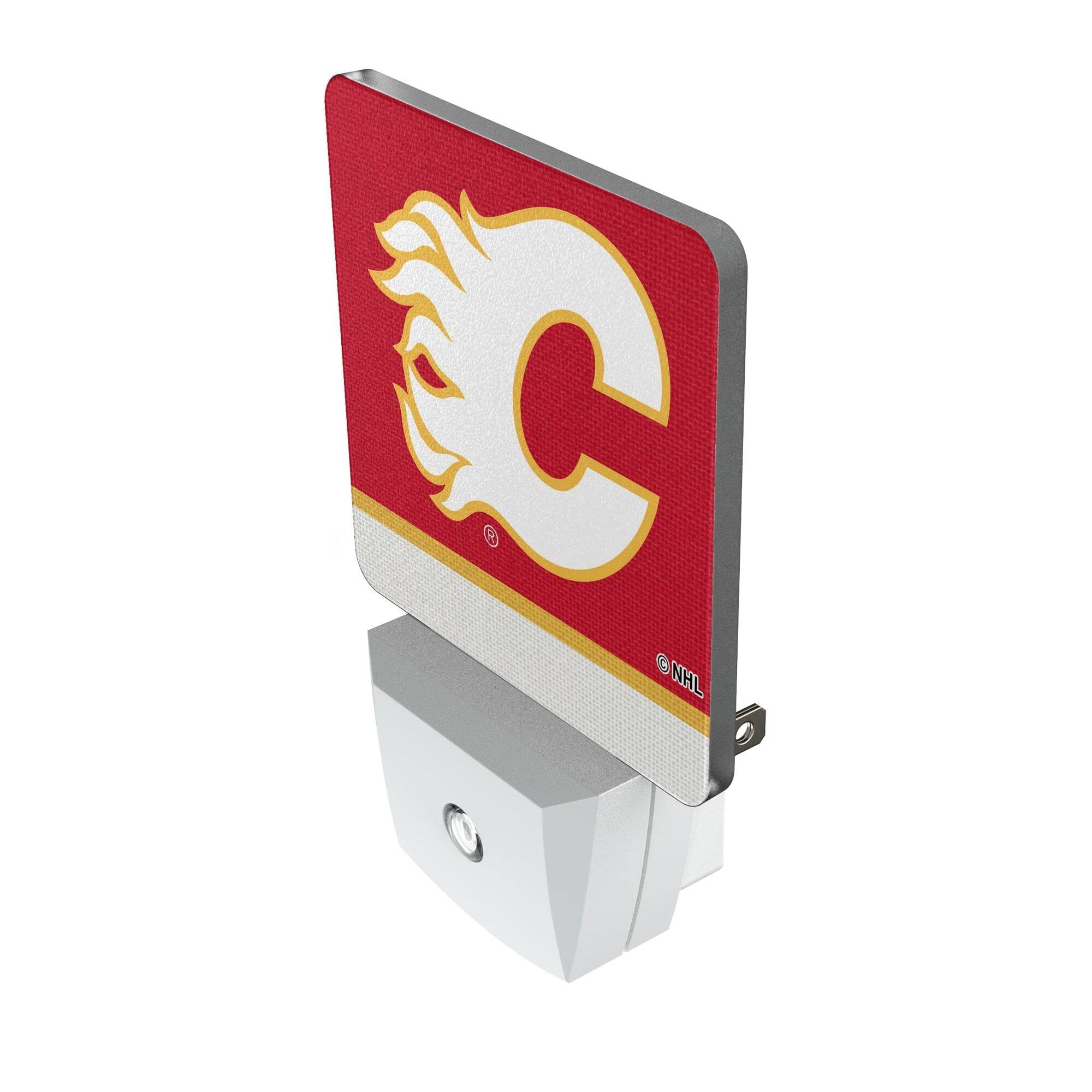 Alt View 1. Keyscaper - Calgary Flames Stripe Design Nightlight 2-Pack - Multicolor.