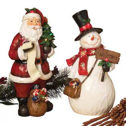 Front. The Gerson Companies - Gerson Multicolored Lighted Figurine 16.5 in. (Case of 4) - Multicolored.