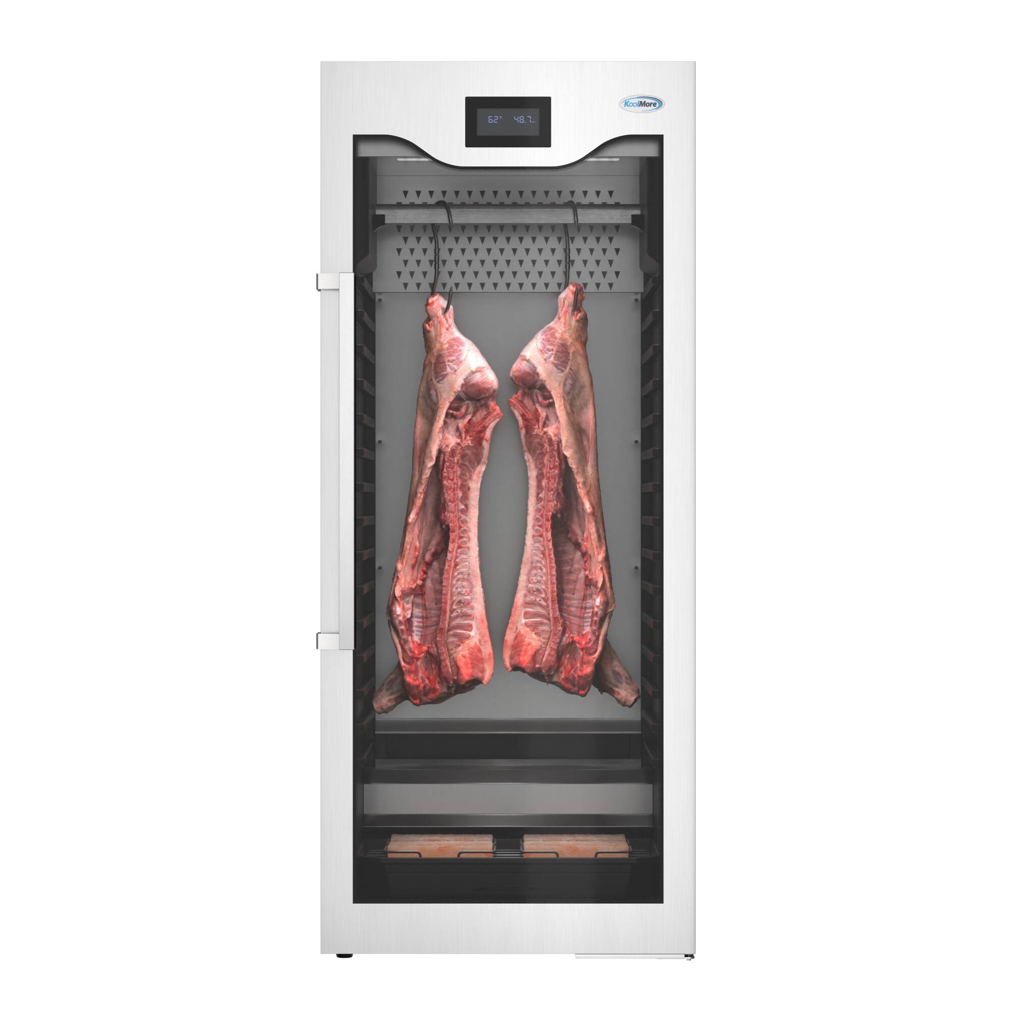 Front. Koolmore - 27.5 in. Commercial Dry Ager Refrigerator for Meat Featuring Hanging Rack with Hooks, 17 Cu. Ft. - Stainless-Steel.