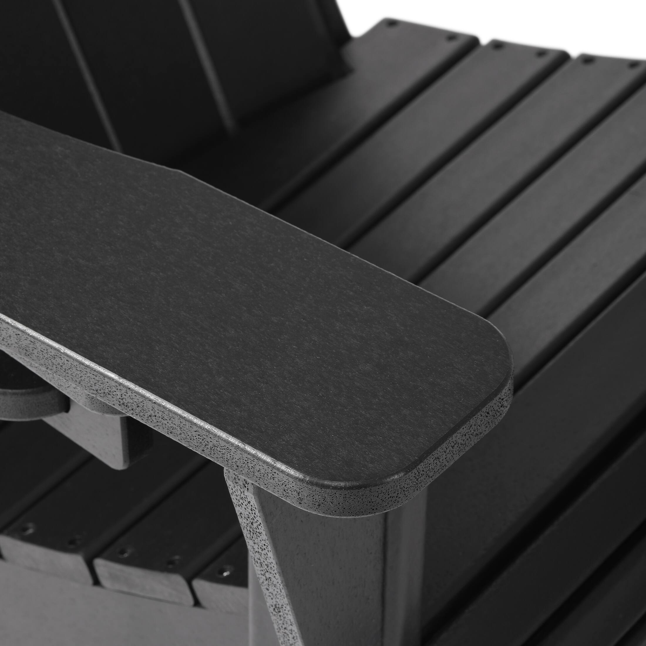 Alt View 2. WestinTrends - WestinTrends Highland 4-Piece Outdoor Patio HDPE Adirondack Chairs With Ottomans and Cup Holder Set - Black.