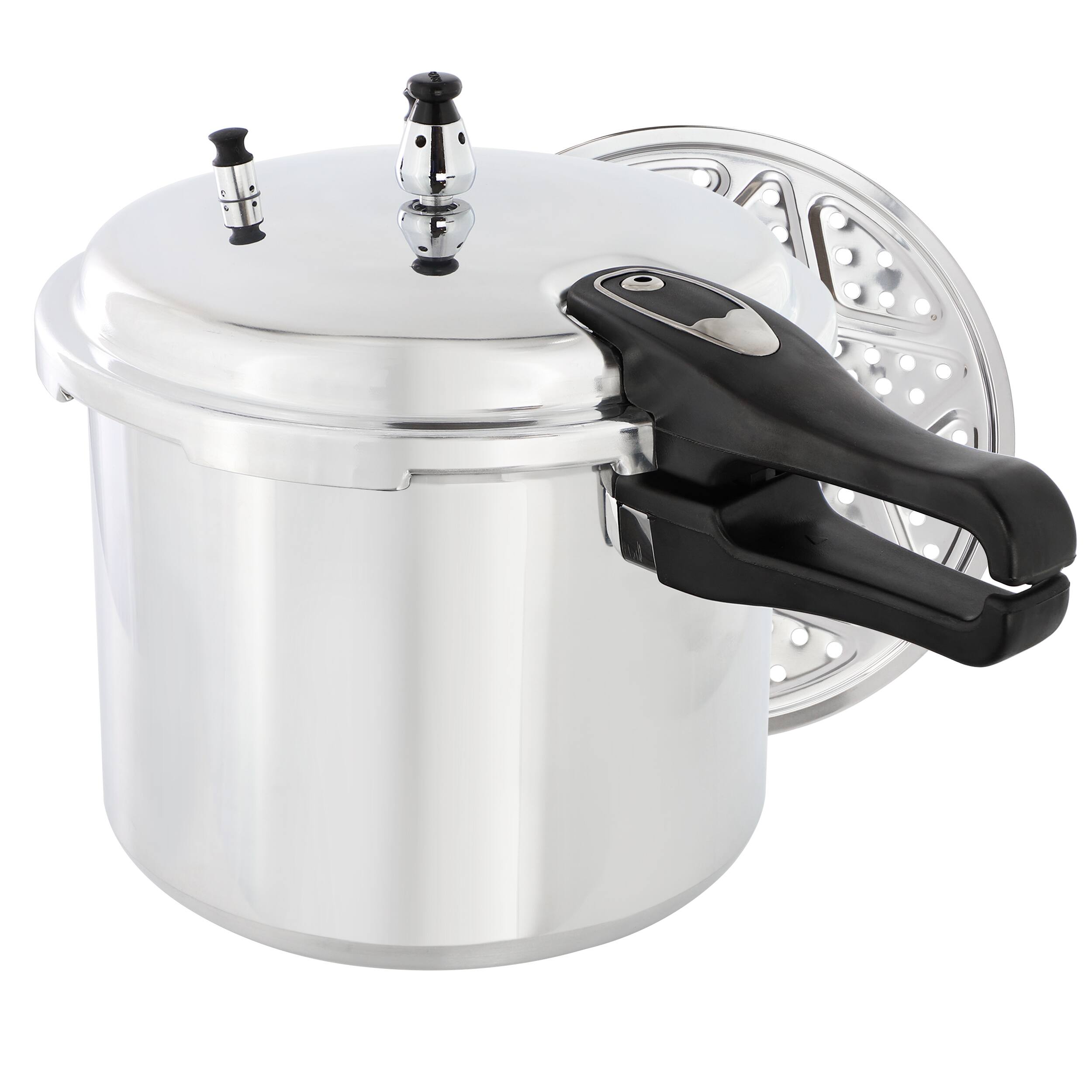 Alt View 2. MegaChef - MegaChef 9.5 Quart Induction and Stovetop Pressure Cooker with Steamer - Silver.