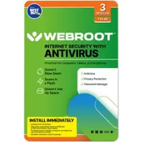 Webroot - Internet Security with Antivirus Protection (3 Devices) (1-Year Subscription – Auto Renewal) - Android, Apple iOS, Chrome, Mac OS, Windows [Digital] - Front_Zoom