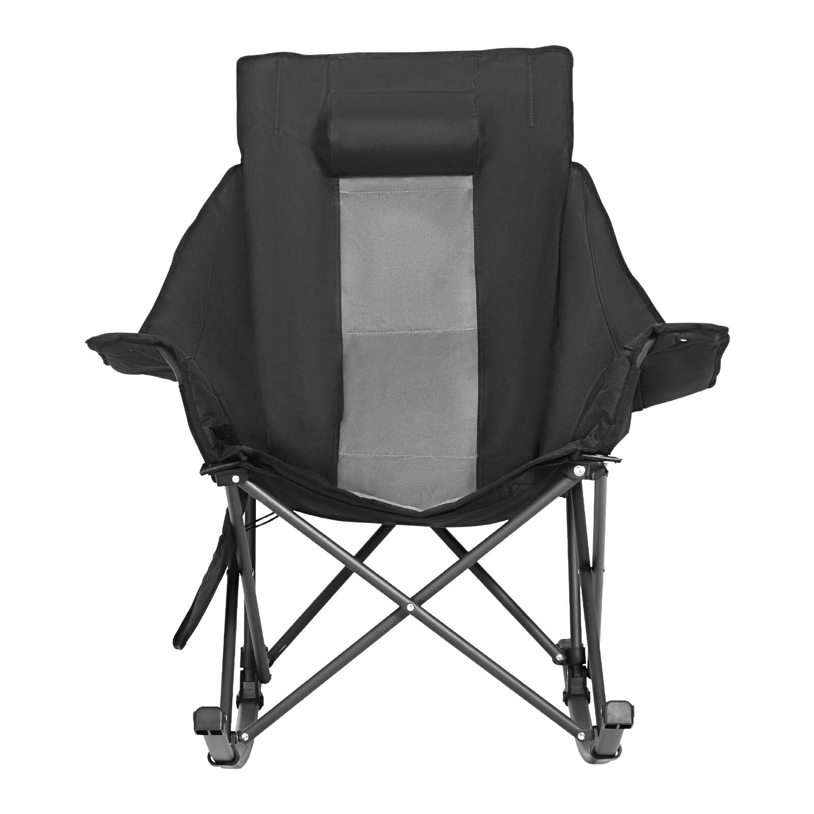 Alt View 5. VEVOR - Heated Camping Chair, 3 Heating Settings, Large-Sized Padded Folding Rocker, Heavy Duty Outdoor Lawn Chairs - Gray.