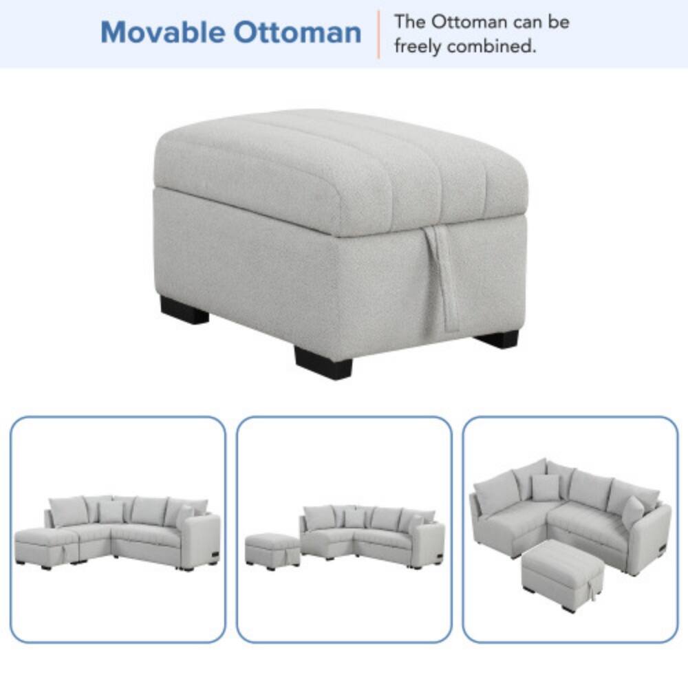 The Ottoman can be Movable Ottoman freely combined.