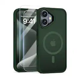 Entronix - iPhone 17 Bundle: Magnetic Translucent Matte Case & 2 Clear Screen Protectors - Green