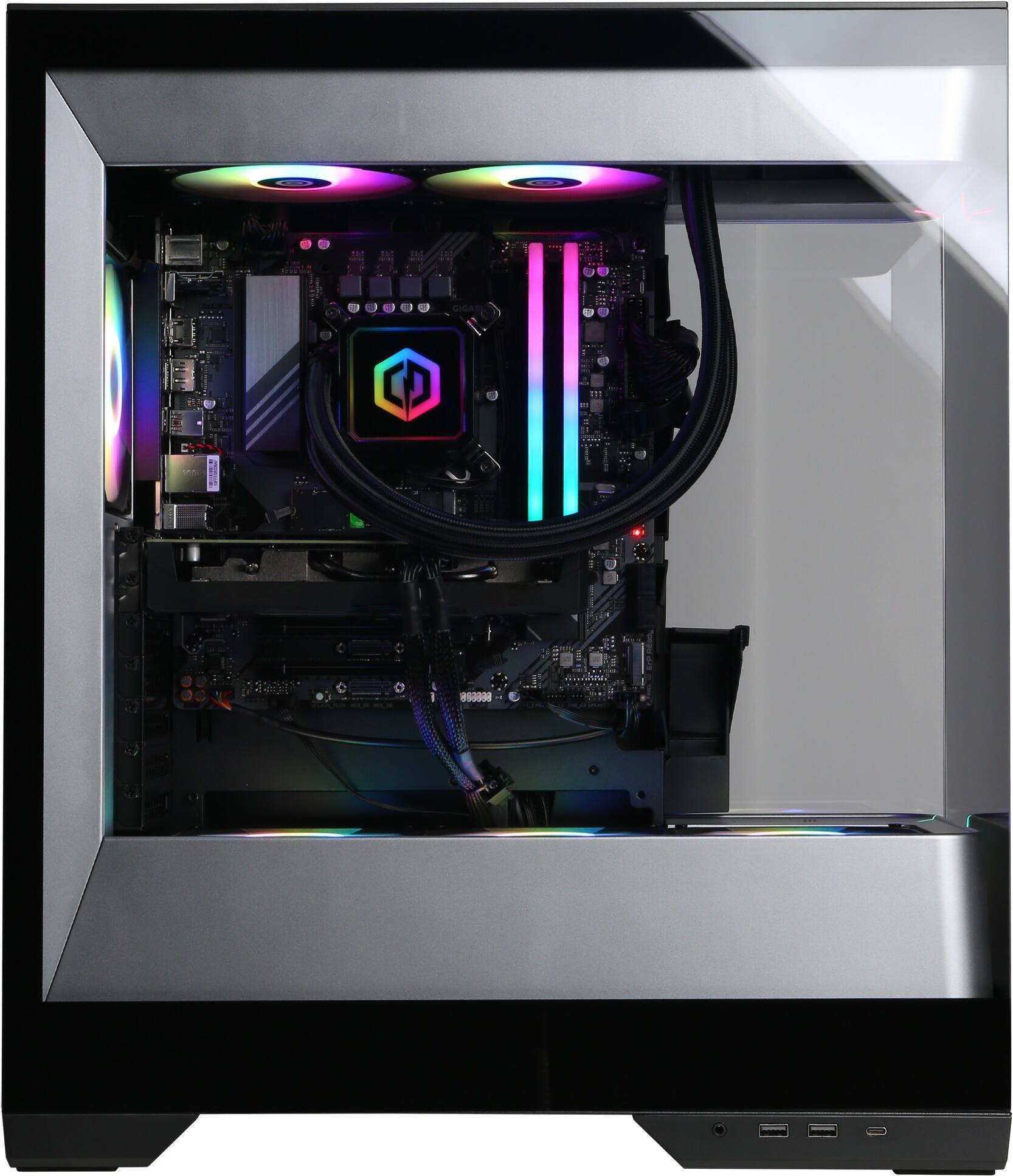 Alt View 14. CyberPowerPC - Gaming Desktop - Intel Core Ultra 9 285 - AMD Radeon RX 9060 XT 16GB - 32GB DDR5 - 2TB PCIe 4.0 SSD - Black.