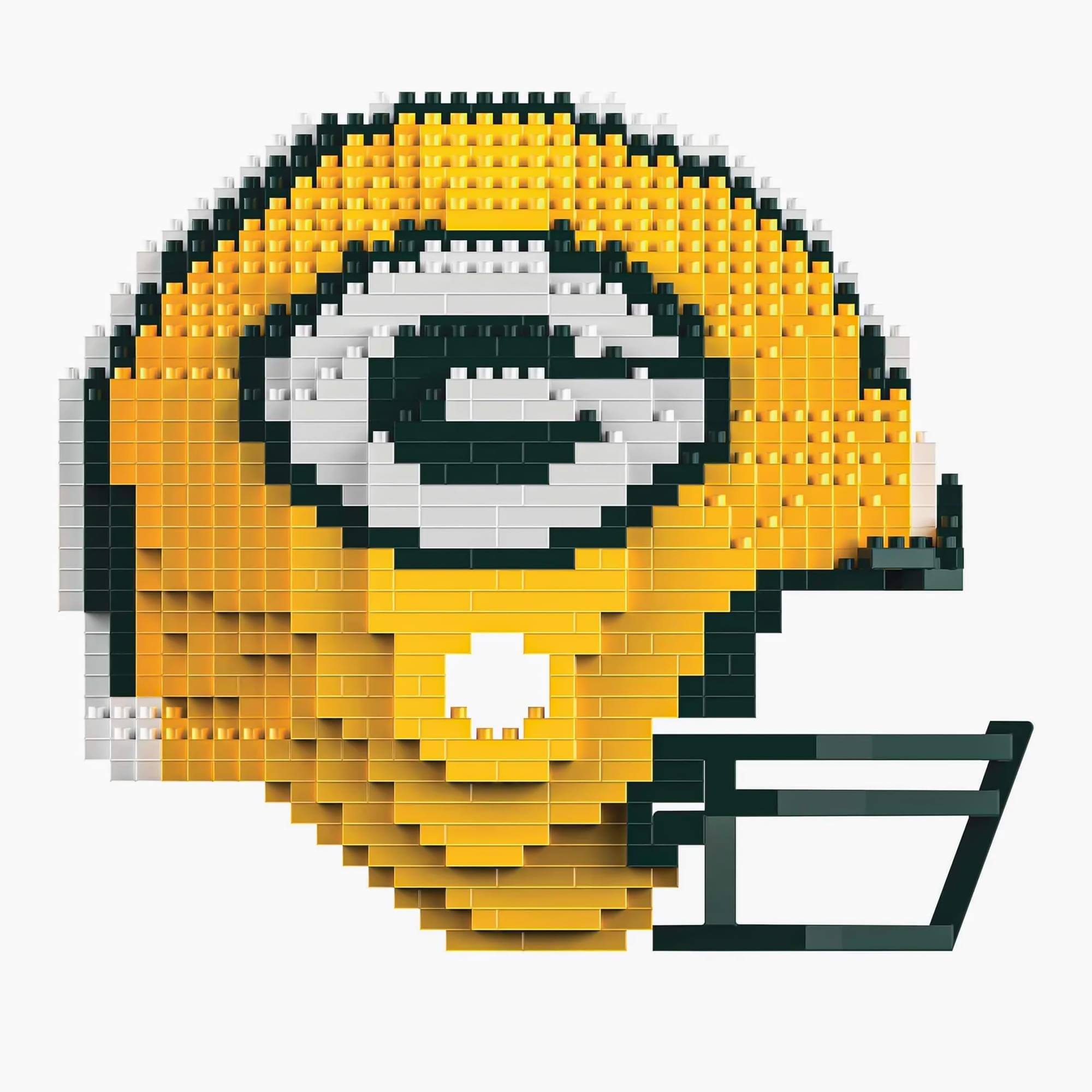 Alt View 2. Forever Collectibles - Green Bay Packers NFL FOCO BRXLZ Helmet Building Block Set - Yellow.