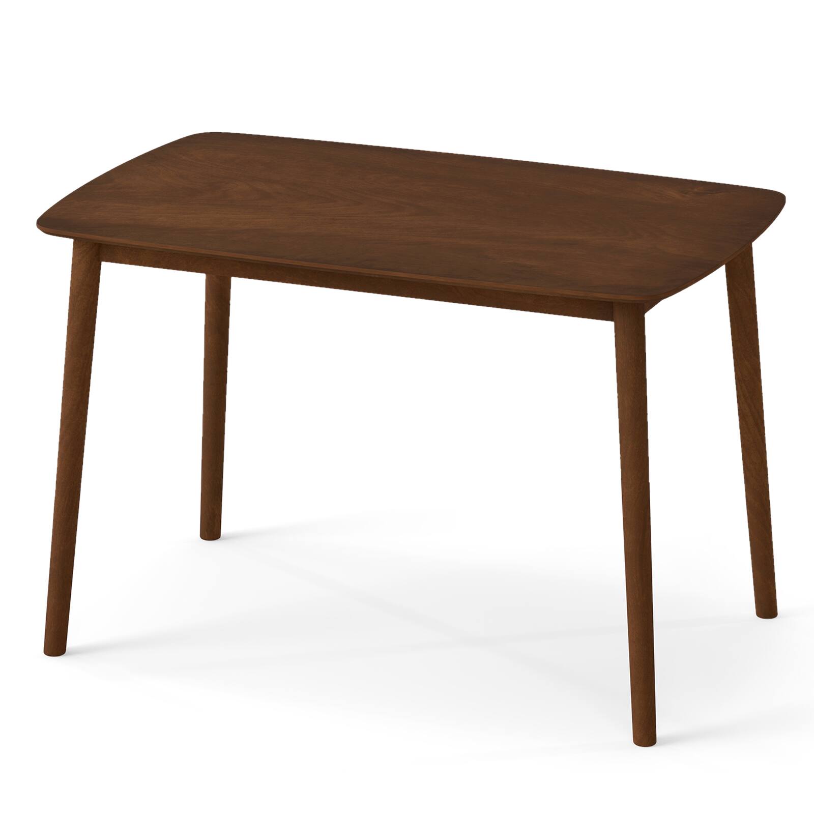 Alt View 5. Gymax - Gymax Farmhouse Dining Table for 4 Rectangular Rubber Wood Kitchen Table w/Solid Frame Coffee - Gray.