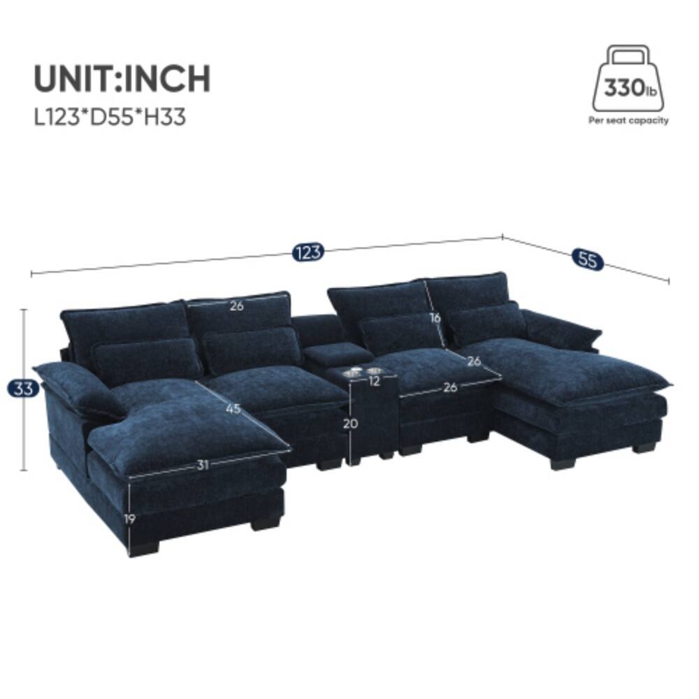 UNIT: INCH  
L123*D55*H33  
330 lb Per seat capacity  
123 55 26 16 33 45 20 12 26 26 31 19