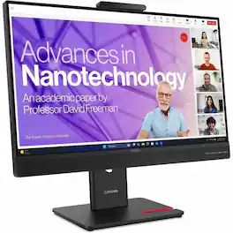 Lenovo - ThinkVision T24-4v 24" Class Webcam Full HD LED Monitor - 16:9 - 23.8" Viewable - In-plane - Eclipse Black