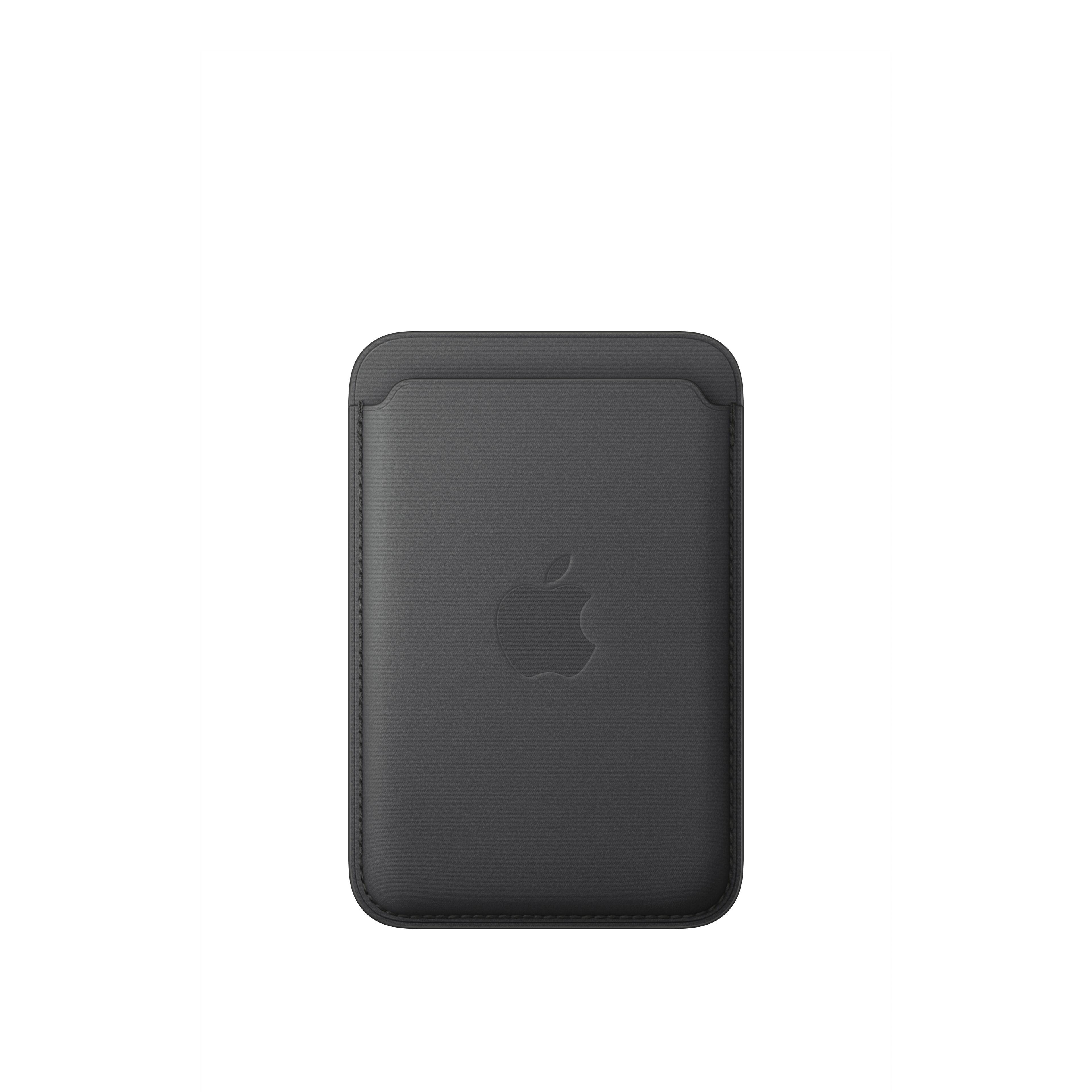 Front. Apple - iPhone FineWoven Wallet with MagSafe - Black.