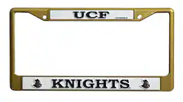 Rico Industries - Central Florida Knights UCF Gold Painted Chrome Metal License Plate Frame - Multi
