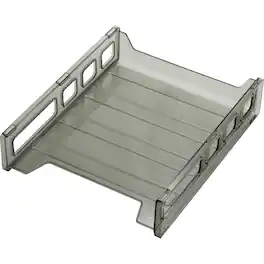 Officemate - Front Load Letter Tray 12.50" Height x 10.50" Width x 2.87" Depth Desktop Stackable Durable - Smoke