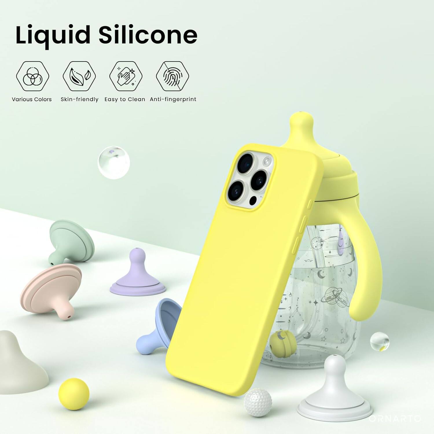 Liquid Silicone Various Colors Skin-friendly Easy to Clean Anti-fingerprint ORNARTO