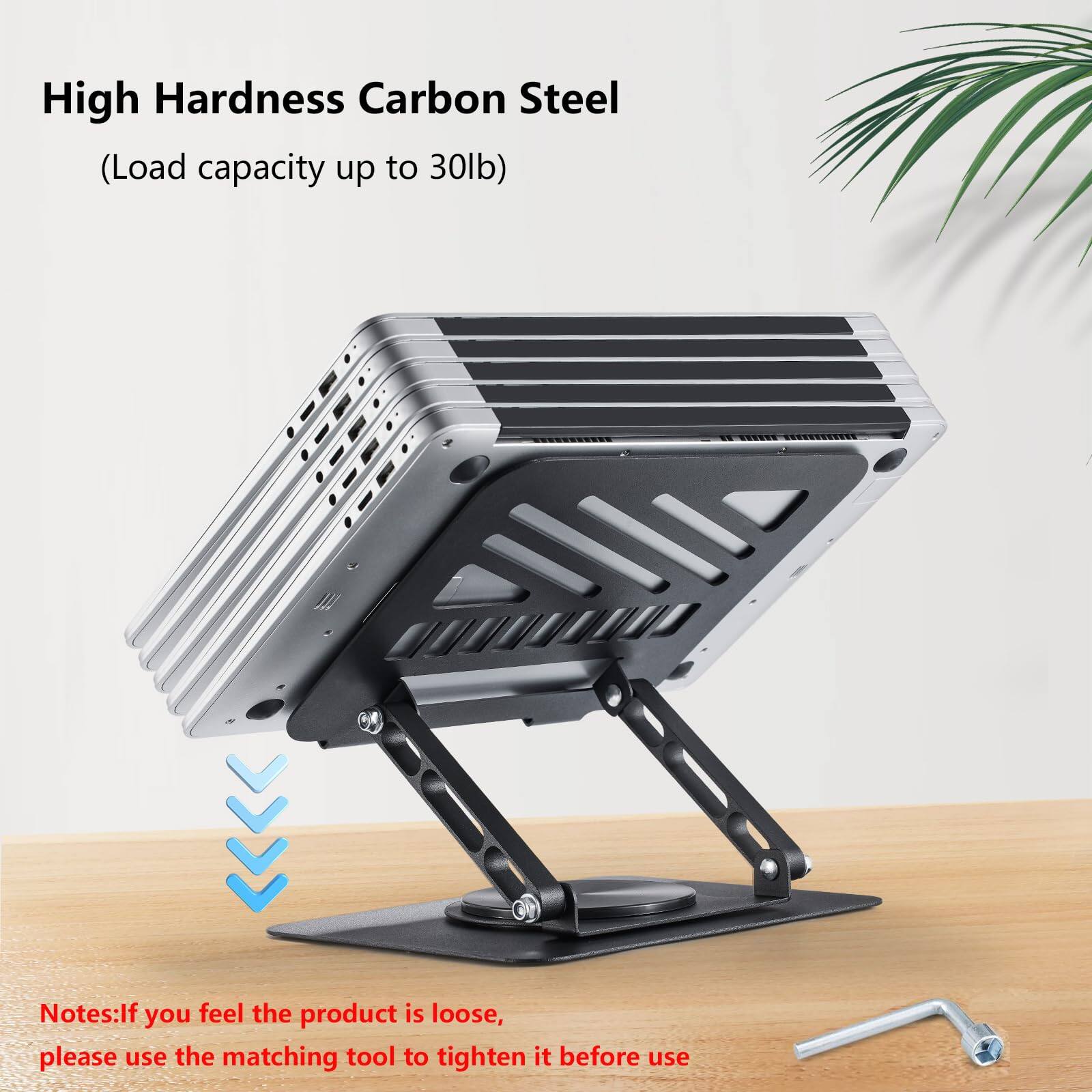 High Hardness Carbon Steel  
(Load capacity up to 30lb)  

Notes: If you feel the product is loose, please use the matching tool to tighten it before use