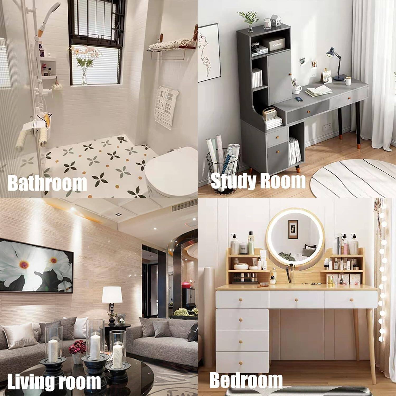 Bathroom  
Study Room  
Living room  
Bedroom