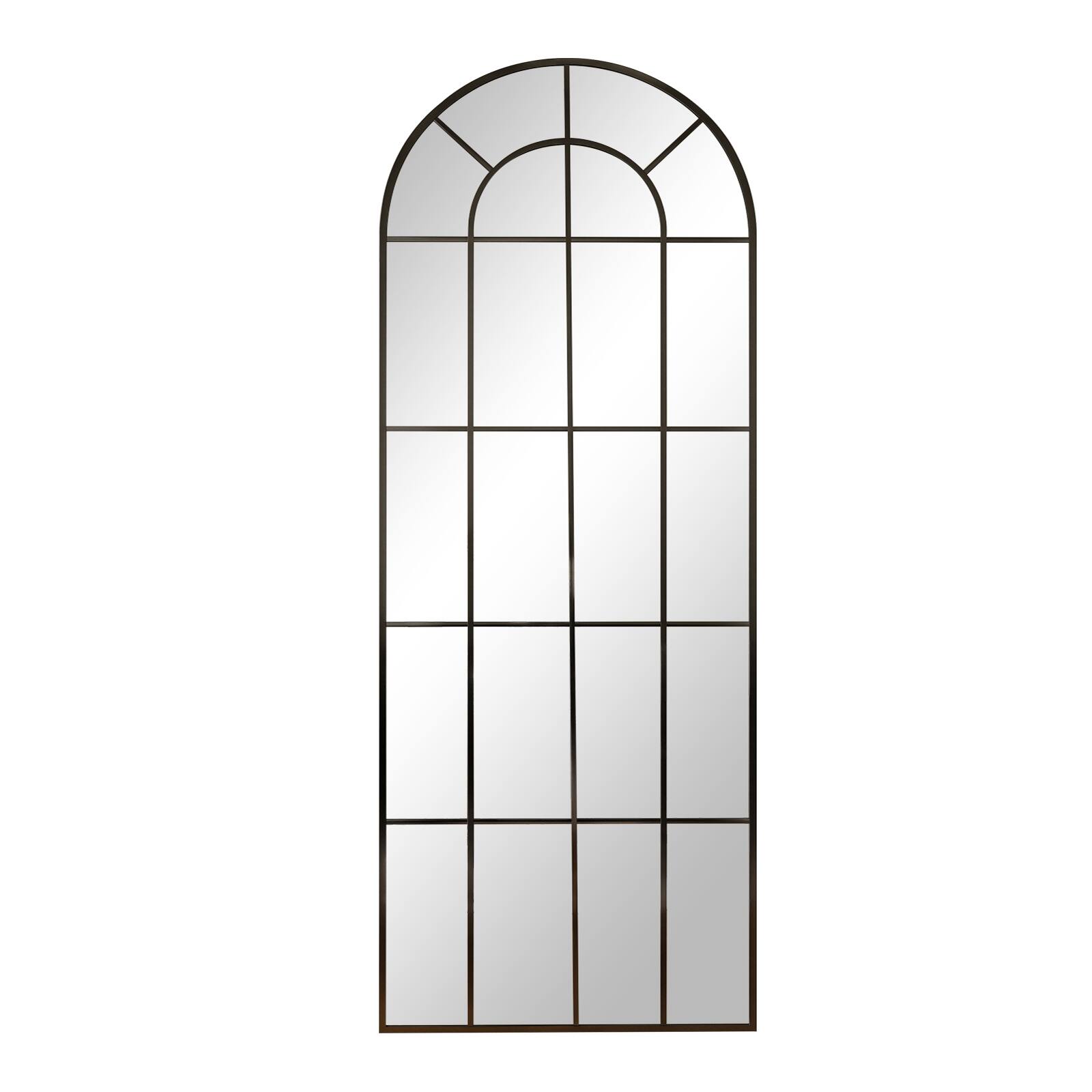 Easly - Unique 24 in. W x 65 in. H Grid Arched Aluminum Alloy Frame Full Length Floor Mirror - Black price history on PriceWatchPro