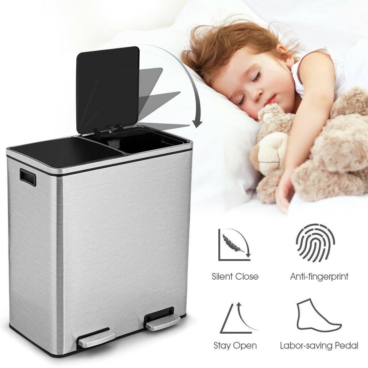 Silent Close  
Anti-fingerprint  
Stay Open  
Labor-saving Pedal