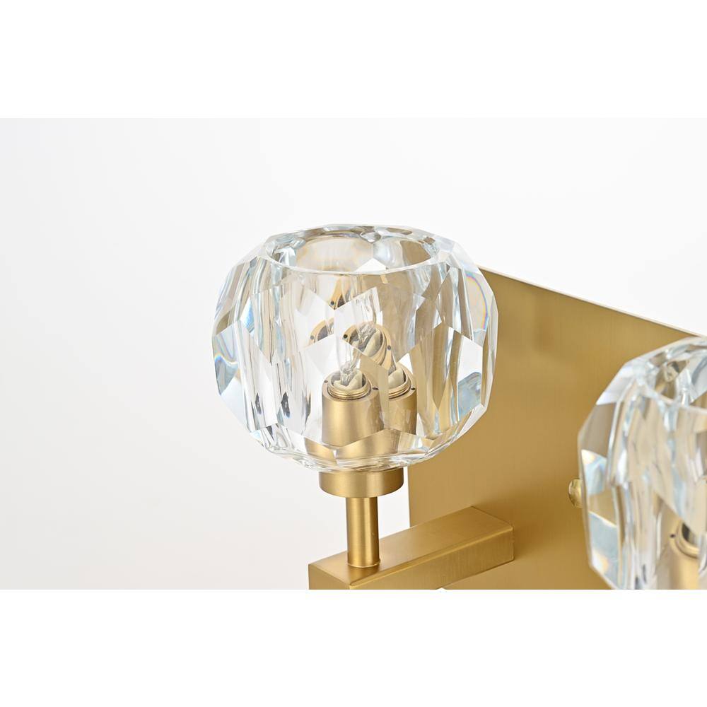 Back. Elegant Lighting - Graham 3 Light Wall Sconce in Gold - Gold And Clear.