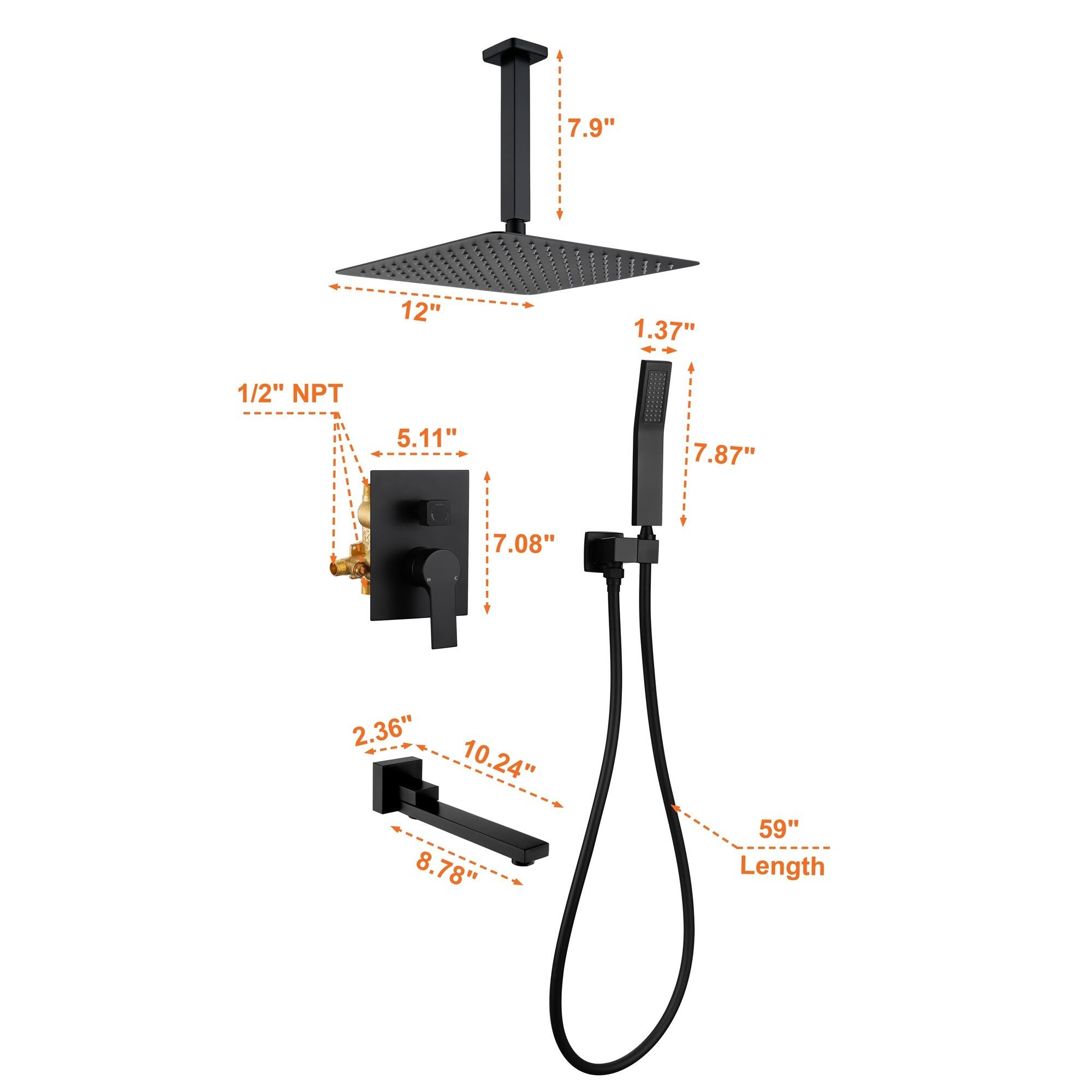 7.9"  
12"  
1.37"  
1/2" NPT  
5.11"  
7.87"  
7.08"  
2.36"  
10.24"  
8.78"  
59" Length