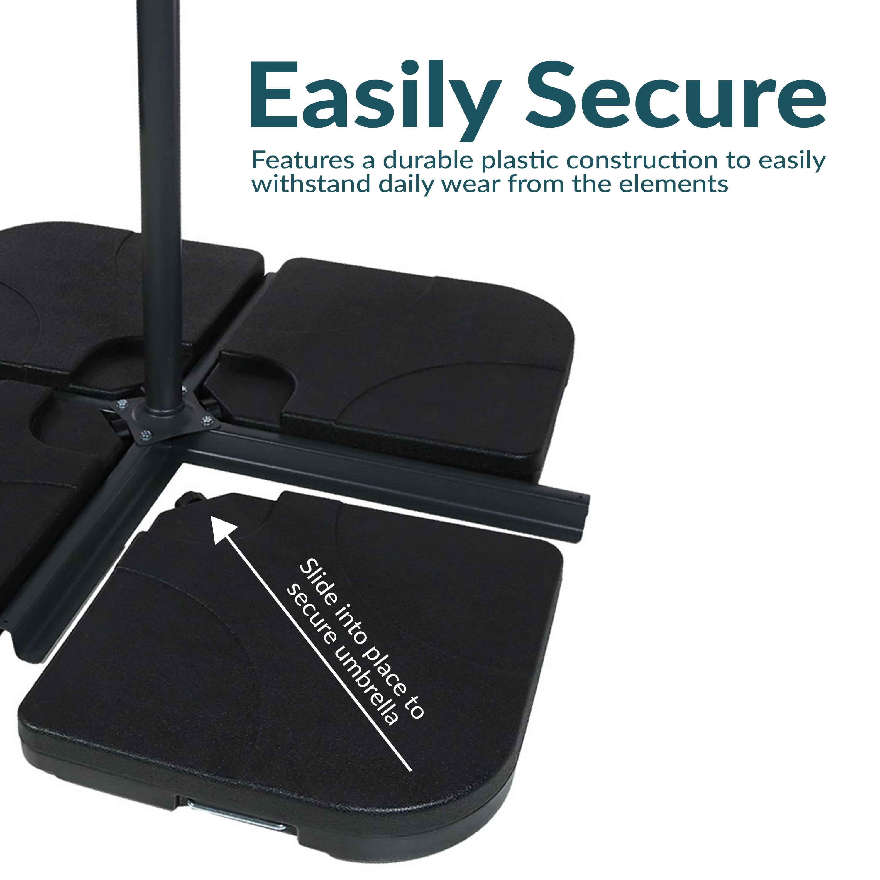 Easily Secure

Features a durable plastic construction to easily withstand daily wear from the elements

Slide into place to secure umbrella